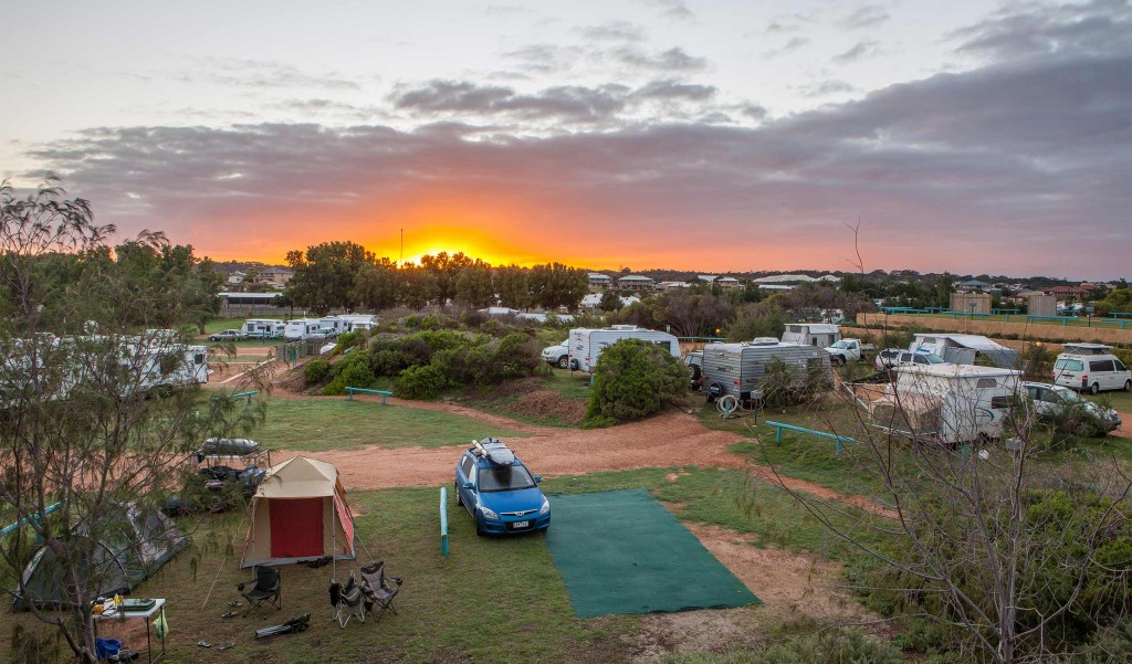 Sunset over Dongara Tourist Park | Dongara Tourist Park